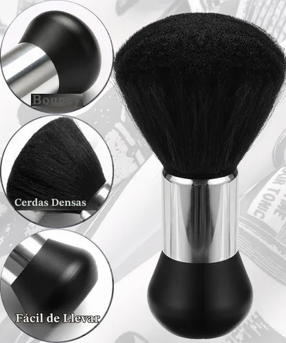 Vista 4 de Capa profesional de corte de pelo Borogo con cepillo para el cuello, capa de barbero para salón, accesorios de peluquería B A Blanco