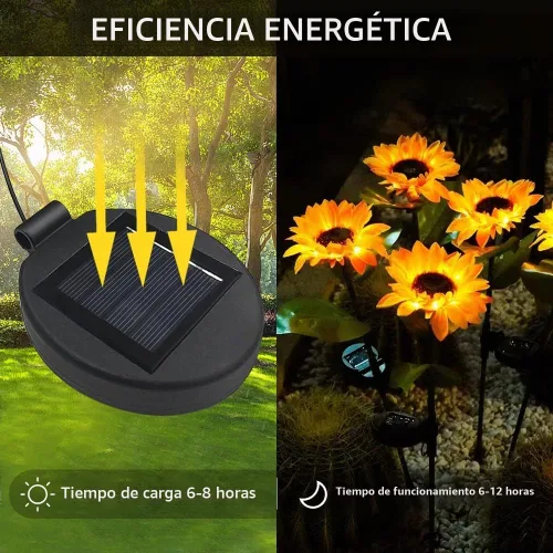 Vista 6 de Parte superior de repuesto de luz solar para luz de flor, panel solar LED, parte de repuesto para decoración de flores al aire libre, jardín, patio