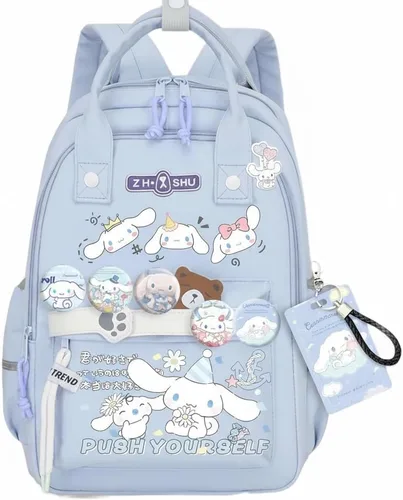 Vista 10 de Mochila Vivixilan Kawaii, Resistente al Agua y Transpirable con Múltiples Bolsillos, Adecuada para Viajes y como Regalo de Cumpleaños, Morado-04