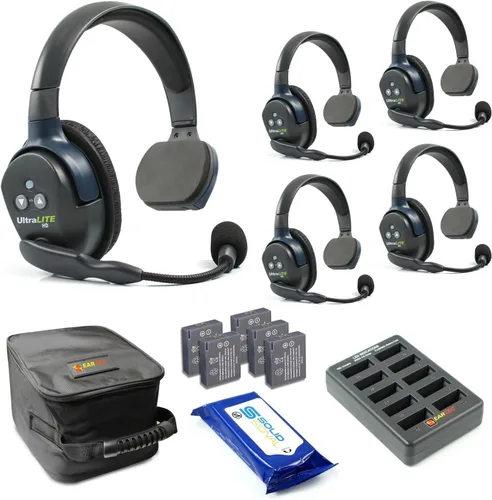 Vista 11 de Eartec UL2SD Ultralite - Auriculares inalámbricos de dúplex completo para 2 usuarios - 1 auricular de una sola oreja y 1 auricular de doble oreja