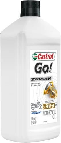 Vista 6 de Castrol 06102 GO! 20W-50 4T - Aceite de motocicleta - Botella de 1 cuarto de galón, (paquete de 6)