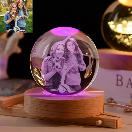 Vista 13 de Foto de cristal personalizada, regalos personalizados con tu propia foto para mamá, papá, pareja, familia, impresión en color personalizada, regalos