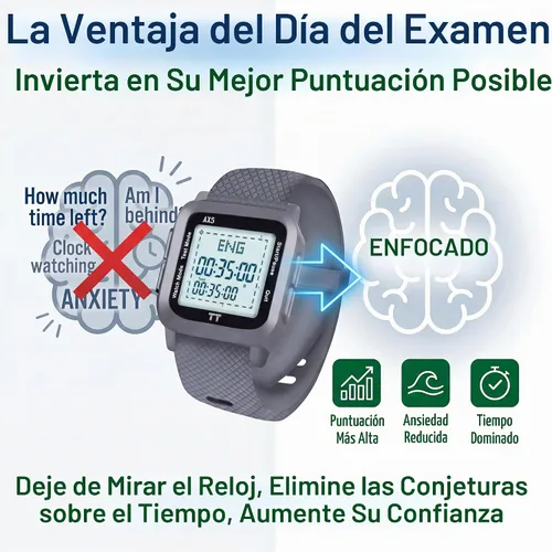 Vista 6 de Reloj silencioso aprobado por ACT para preparación de pruebas (estándar y extendido)