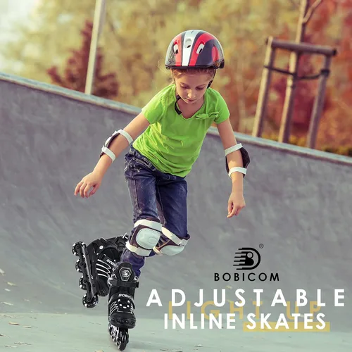 Vista 5 de Patines en línea ajustables con ruedas de luz completa, patines iluminadores al aire libre para niños y adultos, niñas y niños, hombres y mujeres