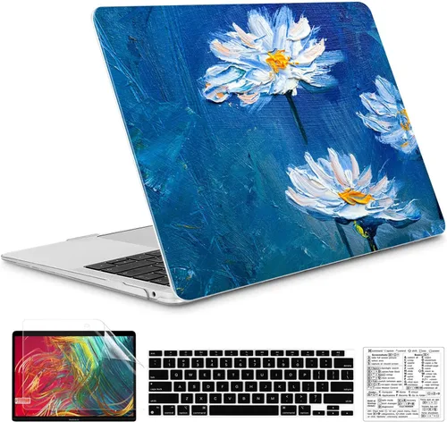 Vista 12 de Funda compatible con MacBook Air de 13 pulgadas 2022, 2021-2018 M1 A2337 A2179 A1932, carcasa de plástico duro y duradera y cubierta de teclado