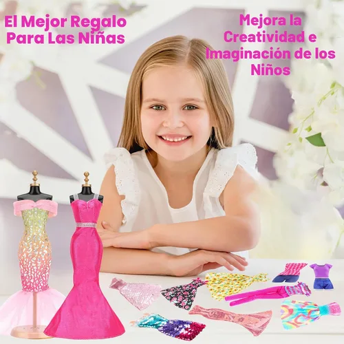 Vista 7 de BARWA 11 juegos de ropa de muñeca que incluyen 2 vestidos de lentejuelas, 5 vestidos florales de sirena, 4 trajes casuales tops y pantalones