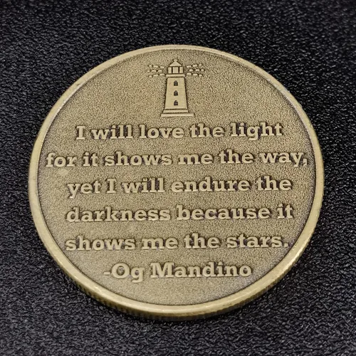Vista 6 de Moneda de recuperación de adicciones para hombre y mujer, emblema de luz inspiradora de faro