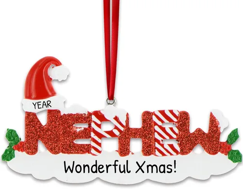 Vista 21 de Adorno de Navidad familiar personalizado – Adornos personalizados para tía, adorno de la mejor tía de la historia, adornos de regalo personalizados
