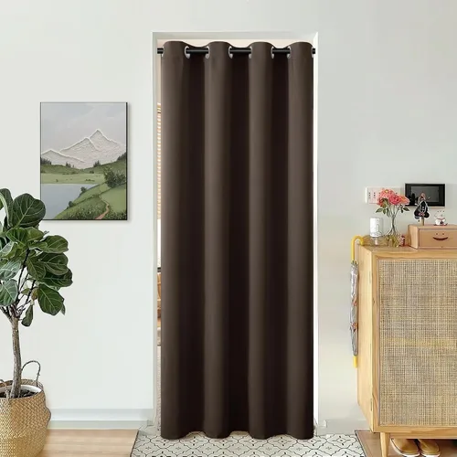 Vista 109 de BGment Cortina Oscurecedora para Puerta Corredera, Cortina Divisoria Opaca Ancha para Sala de Estar de 84 Pulgadas de Largo, Cortina Térmica de Rosa