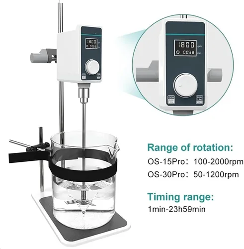Vista 3 de Magnetic Stirrer Mixer Mixer Lab Electric Stirrer Digital Display Overhead Stirrer Adjustable Height Lab Equipment Large Capacity, High Speed