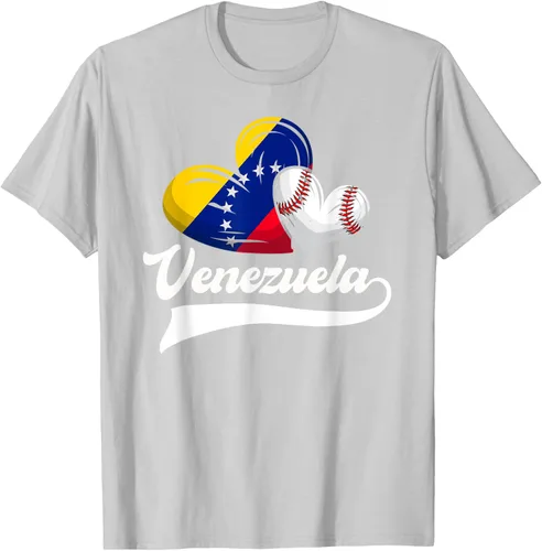 Vista 46 de Camiseta de béisbol venezolana con diseño de corazón y bandera de Venezuela, Negro