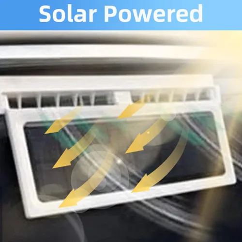 Vista 8 de Riloer Ventilador de coche con energía solar, ventilador de escape de automóvil con energía solar, radiador de automóvil, elimina el olor peculiar