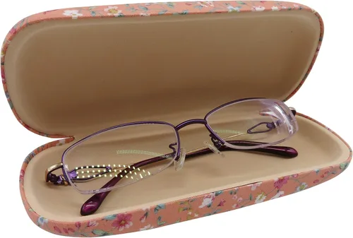 Vista 6 de DODOGA Spectacle Case Portable Hard Shell Eyeglasses Case Fabric Covered Clam Shell Style Eyeglass Case Spectacles Box