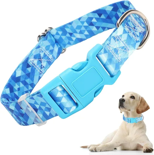 Vista 13 de Lindo collar de perro con patrones de flores verdes para perros machos y hembras, collares ajustables y cómodos para perros XS, pequeños, medianos