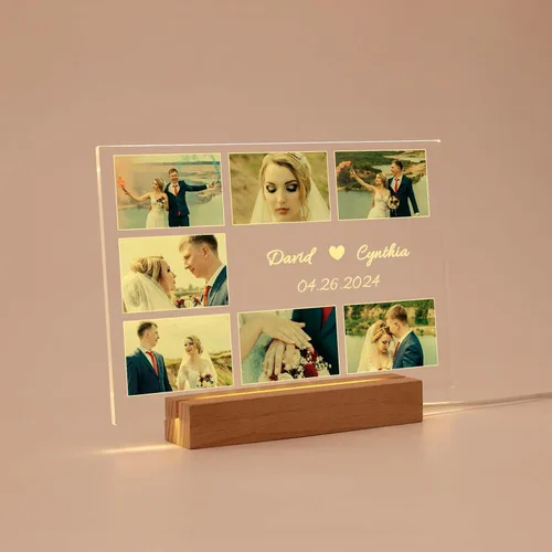 Vista 15 de MOIFAITYA - Placa de collage de fotos personalizada, marcos de fotos personalizados, regalos de fotos para el día de San Valentín, boda, él, pareja