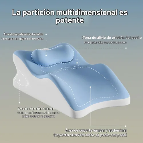 Vista 5 de Almohada de espuma viscoelástica de contorno – Almohada de apoyo cervical para aliviar el dolor de cuello, almohada ergonómica ortopédica