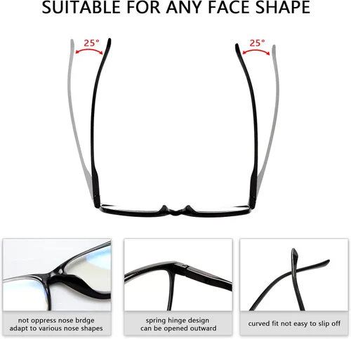 Vista 5 de COJWIS Progressive Multifocus Reading Glasses Blue Light Blocking,Spring Hinge Readers for Women Men