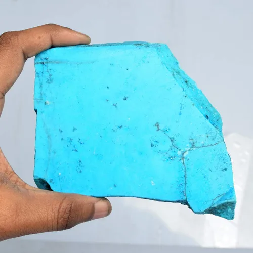 Vista 4 de gemhub Una losa azul turquesa de alta calidad de cristal curativo de 1457.50 quilates, turquesa natural, piedra suelta sin cortar, Piedra preciosa