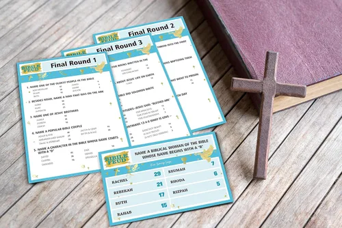 Vista 5 de Juegos bíblicos para adultos y familia, juego de peleas familiares para adultos, estudio bíblico, regalos religiosos, tarjetas cristianas como