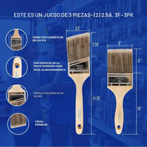 Vista 2 de Pro Grade - Pinceles de pintura - 2 unidades - Juego de pinceles de pintura