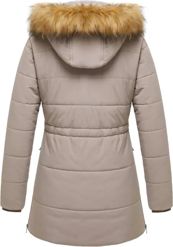 Vista 2 de WenVen Chaqueta acolchada impermeable de invierno para mujer con capucha de piel