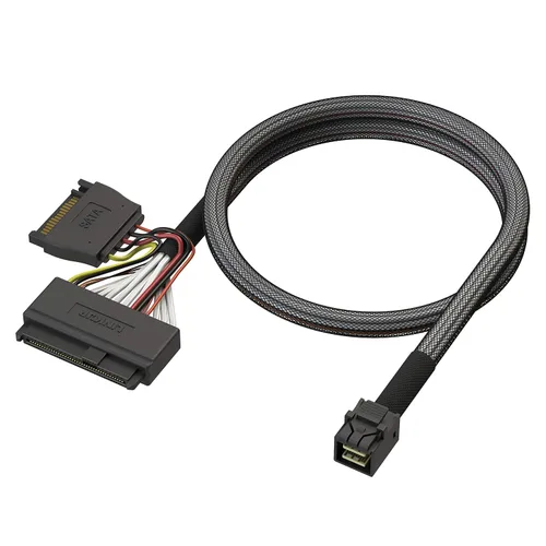 Vista 5 de LINKUP Cable interno U.2 16G Mini SAS HD a SFF-8639 2 ft 2.0 ft