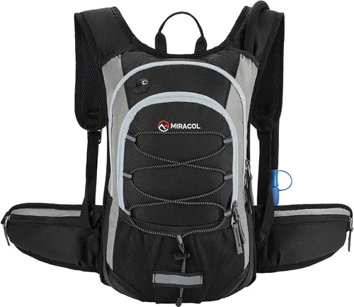Vista 9 de Mochila de hidratación para senderismo con bolsa de agua - Miracol Bolsa de agua aislada con vejiga de 2L