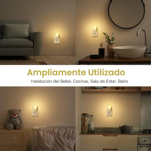Vista 5 de L LOHAS LED Luces nocturnas enchufables a la pared, [2 unidades] Luz nocturna LED regulable con sensores de luz, luces nocturnas de brillo ajustable