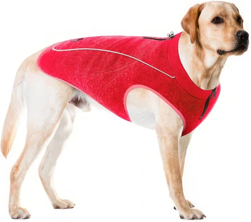 Vista 7 de Suéter de forro polar aislado para perros Chaleco ligero y cálido para perro Puerto con cremallera para arnés Chaqueta de invierno para clima