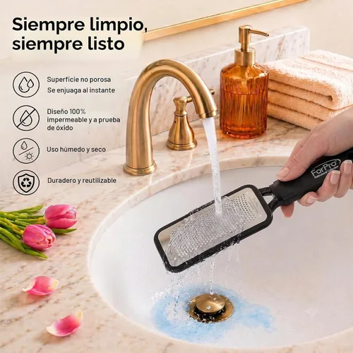 Vista 6 de ForPro Professional Collection - Raspa de pie de acero inoxidable de alta calidad, lima de pies colosales y removedor de callos, elimina