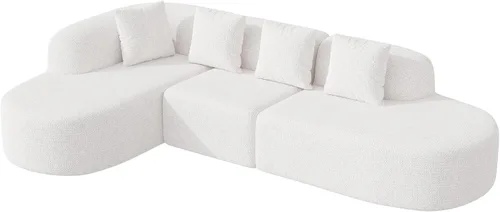 Vista 8 de Sofá modular modular de 114 pulgadas para sala de estar, moderno sofá modular con diván, sofá seccional en forma de L, no requiere montaje, beige