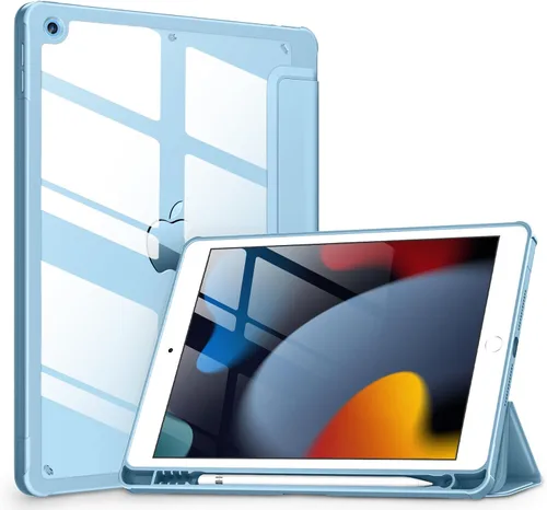 Vista 27 de VIKESI - Funda para iPad de 9ª / 8ª / 7ª generación de 10.2 pulgadas (lanzada en 2021/2020/2019), parte trasera transparente, cubierta de marco