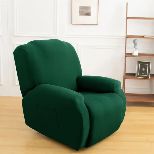 Vista 12 de LazyBoy - Funda para sillón reclinable, color liso, 4 piezas, fundas protectoras de muebles para sillón reclinable con bolsillo, funda para sofá
