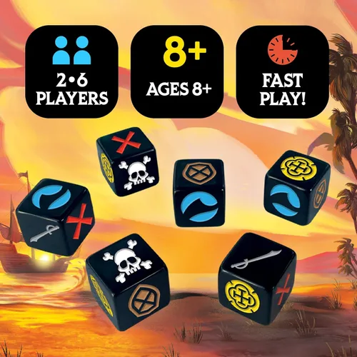 Vista 2 de Messy Table Games Booty Dice Juego Rápido de Dados Pirata Ideal para la Noche de Juegos Familiares Perfecto para Niños y Adultos Edades 8