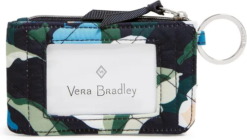 Vista 2 de Cartera de lujo de sarga con cremallera y protección RFID para mujer