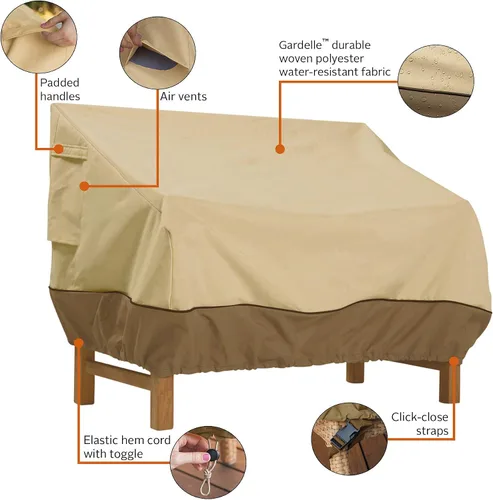 Vista 5 de Classic Accessories Veranda - Funda resistente al agua de 58 pulgadas de profundidad para sofá/sofá de dos plazas de patio, fundas para muebles