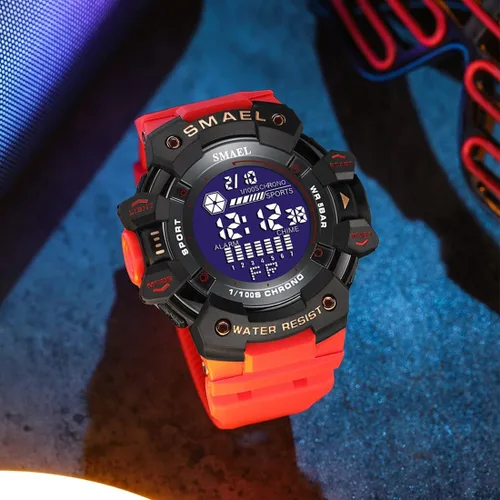 Vista 4 de Gosasa Reloj de moda para hombre, multifunción, para deportes al aire libre, con alarma digital LED, resistente al agua