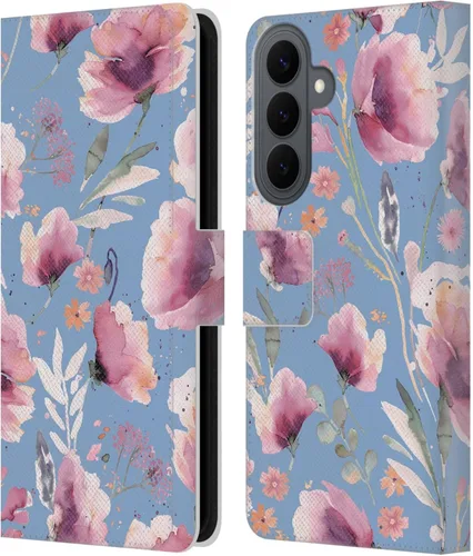Vista 58 de Head Case Designs Officially Licensed Ninola Abstract Poppies Lilac Floral Leather Wallet Case Compatible with Samsung Galaxy A07 4G