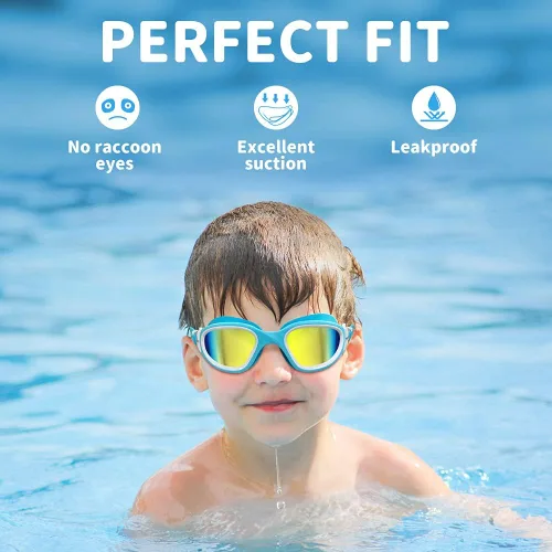 Vista 4 de ZIONOR Gafas de natación para niños, paquete de 2 gafas de natación polarizadas G1MINI para niñas/niños