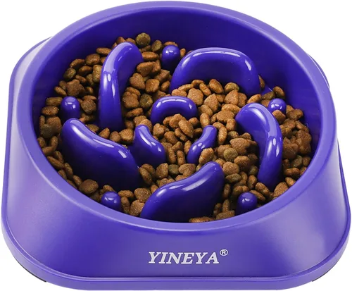 Vista 11 de YINEYA 2 cuencos de alimentación lenta antiasfixia para perros de tamaño pequeño, cuenco de alimentación lenta para gatos, suministros