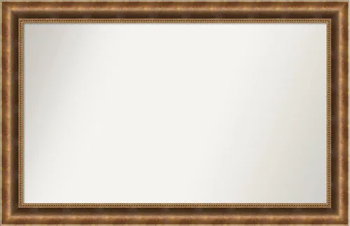 Vista 458 de Amanti Art Espejo de pared personalizado no biselado (25 x 25 pulgadas), marco de bronce acentuado, varios tamaños personalizados, espejo de baño