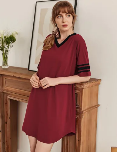 Vista 2 de Ekouaer - Camisón de manga corta para mujer