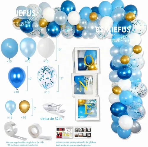 Vista 3 de Decoraciones de Primer Cumpleaños para Niño, Decoraciones de Primer Cumpleaños para Niño, Suministros de Fiesta de Primer Cumpleaños para Bebé