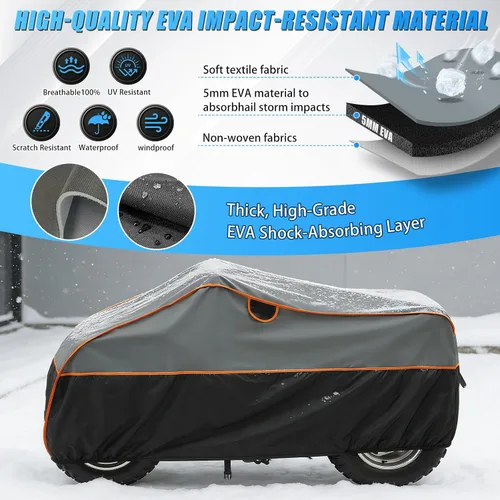 Vista 4 de Cubierta ATV para protección contra granizo, 96 pulgadas, resistente 4 ruedas, protección para todo tipo de clima, compatible con Polaris, Honda