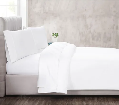 Vista 12 de Christian Siriano NY - Juego de sábanas y fundas de almohada de 3 piezas tamaño individual de 300 hilos - Colección satén de algodón - Azul
