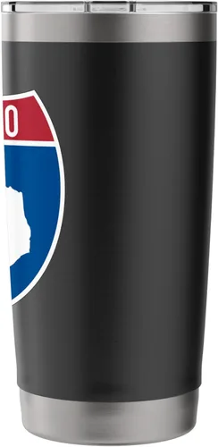 Vista 2 de Amarillo Texas TX Interstate Highway Vacation Souvenir - Vaso aislado de acero inoxidable