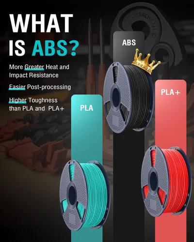 Vista 2 de SUNLU - Filamento ABS para impresora 3D de 1.75 mm, altamente resistente y duradero, resistencia al calor, excelente dureza, compatible con el 99%