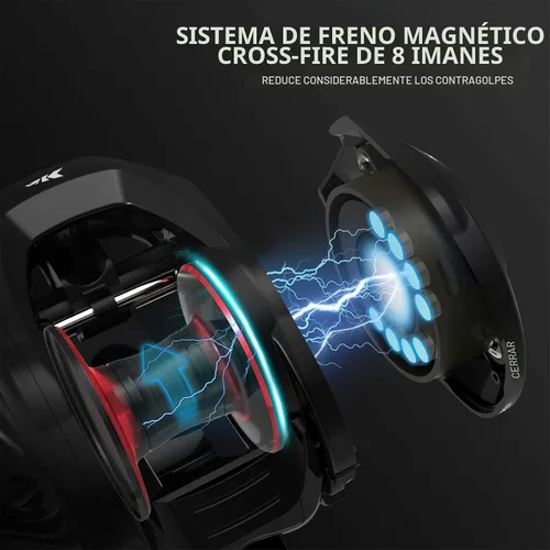 Vista 6 de KastKing Royale Legend II Baitcasting Reels, Available in 5.4:1 and 7.2:1 Negro-izquierda