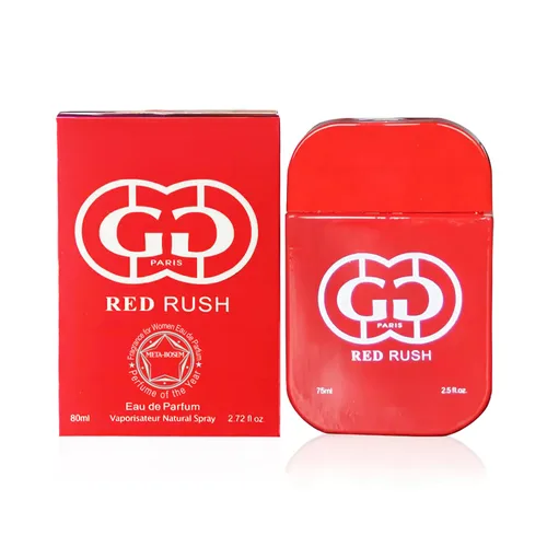 Vista 2 de Pure Gold+Red Rush, colección de perfumes de 2 piezas para mujer, Eau de Parfum en espray natural, notas afrutadas, cada una de 3.4 onzas líquidas