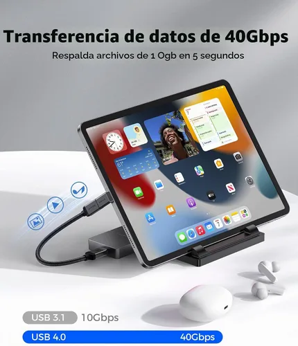 Vista 4 de Silkland - Adaptador de ángulo recto USB C de 40 Gbps de 90 grados, 2 unidades, 240 W USB4 Extensor macho a hembra, 8K @60Hz, Thunderbolt 4/3